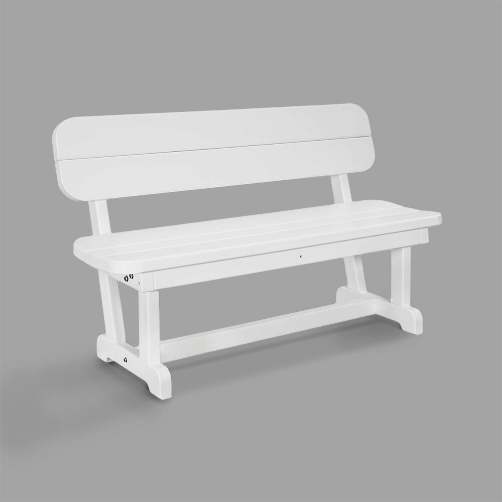 POLYWOOD PB48WH White 48" x 20 1/2" Park Bench