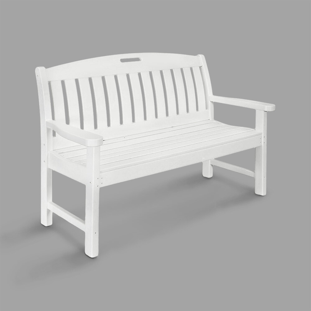 Polywood Nb48wh White 51 3 4 X 25 Nautical Bench
