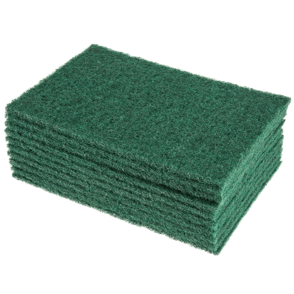 Royal Paper S960 9" x 6" MediumDuty Dark Green Scouring Pad 10/Pack