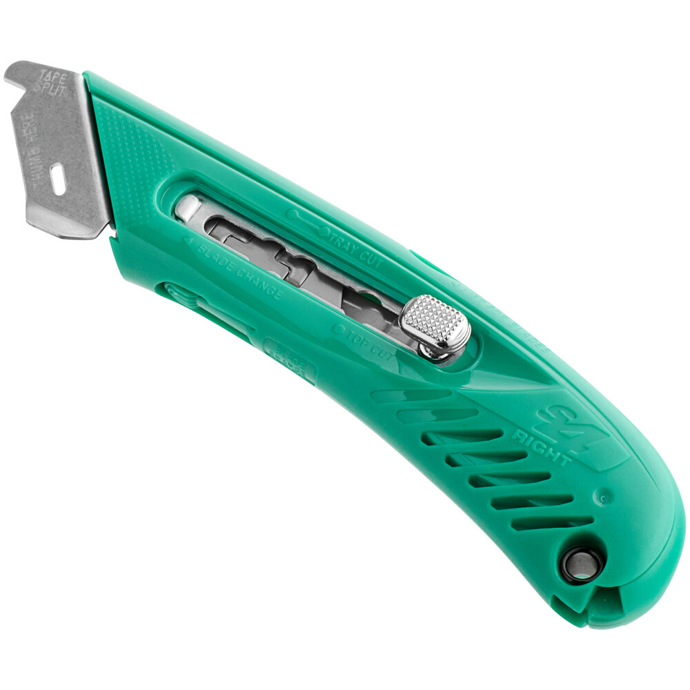 Pacific Handy Cutter S4R Right Handed Safety Box Cutter, Green