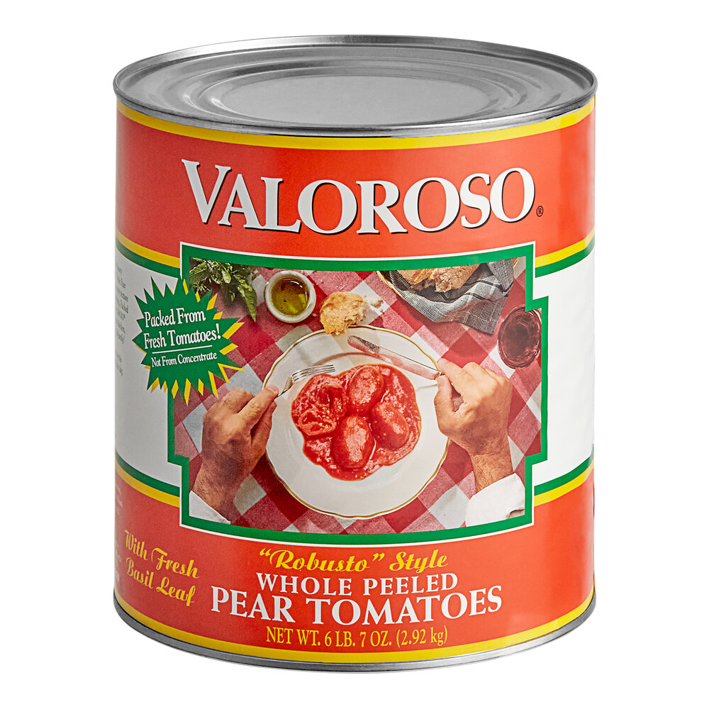 Valoroso 10 Can Whole Peeled Pear Tomatoes 6/Case