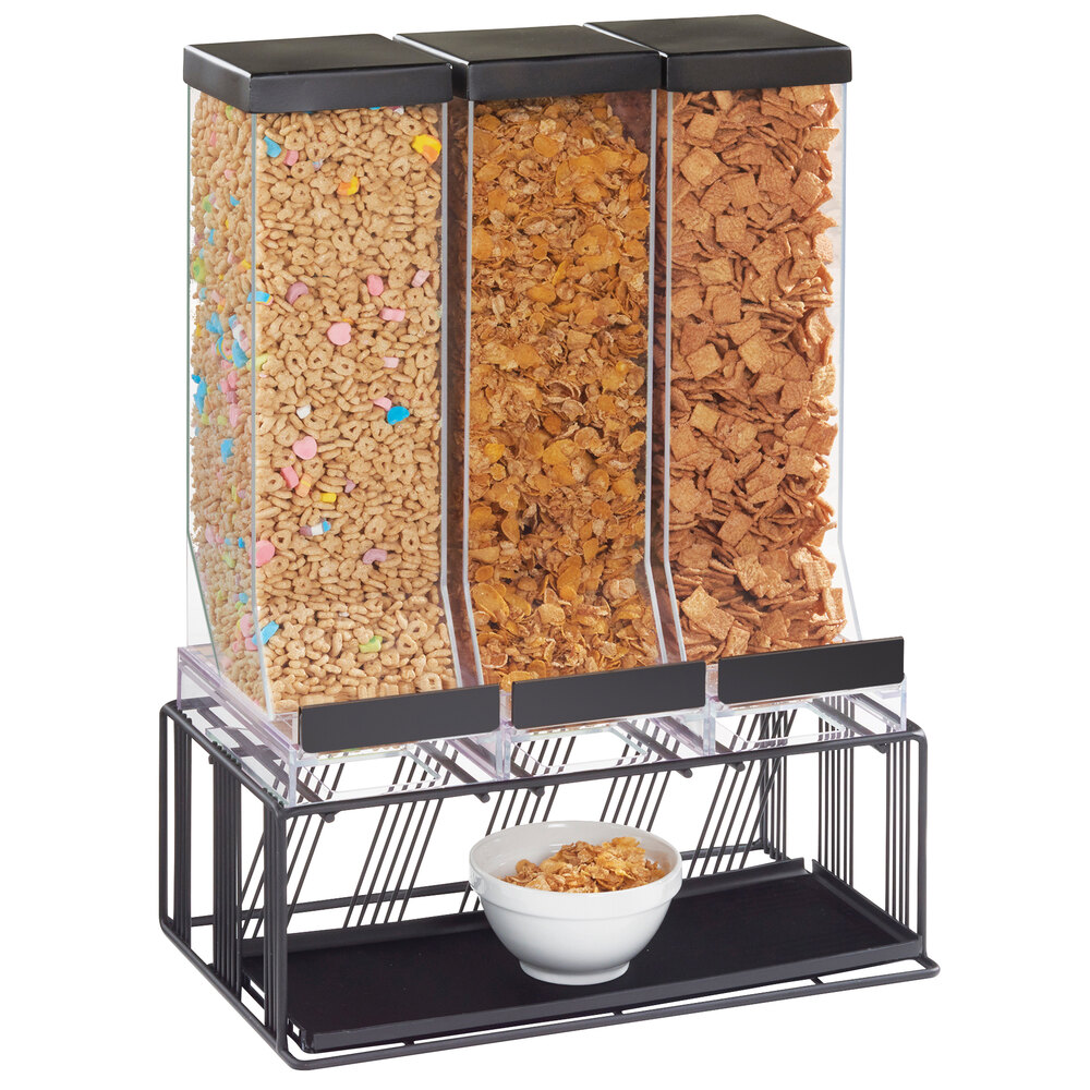 Cal-Mil 4108-13 Portland Black 10 Liter Triple Canister Cereal