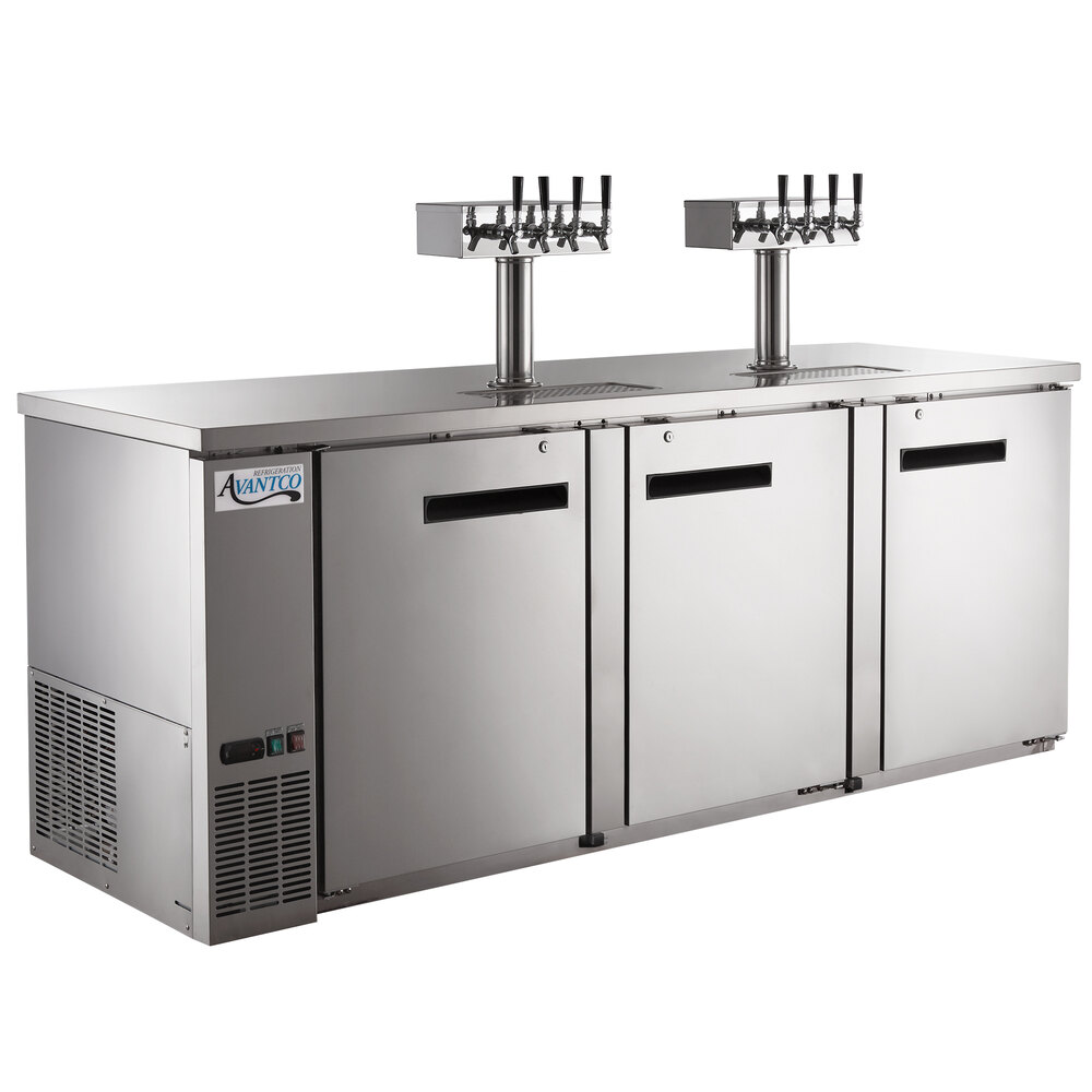 Avantco UDD4HCS (2) Four Tap Kegerator Beer Dispenser Stainless