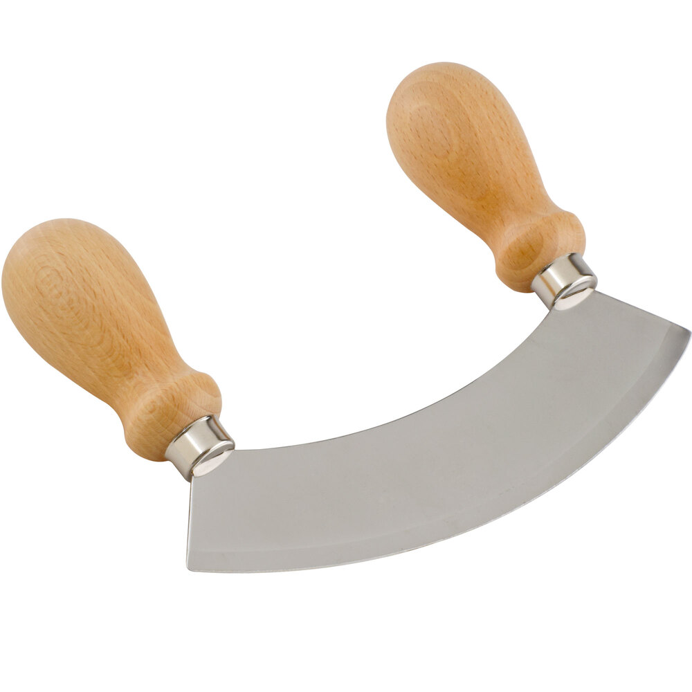 7 3/4" Double Handle Mezzaluna Mincing Knife