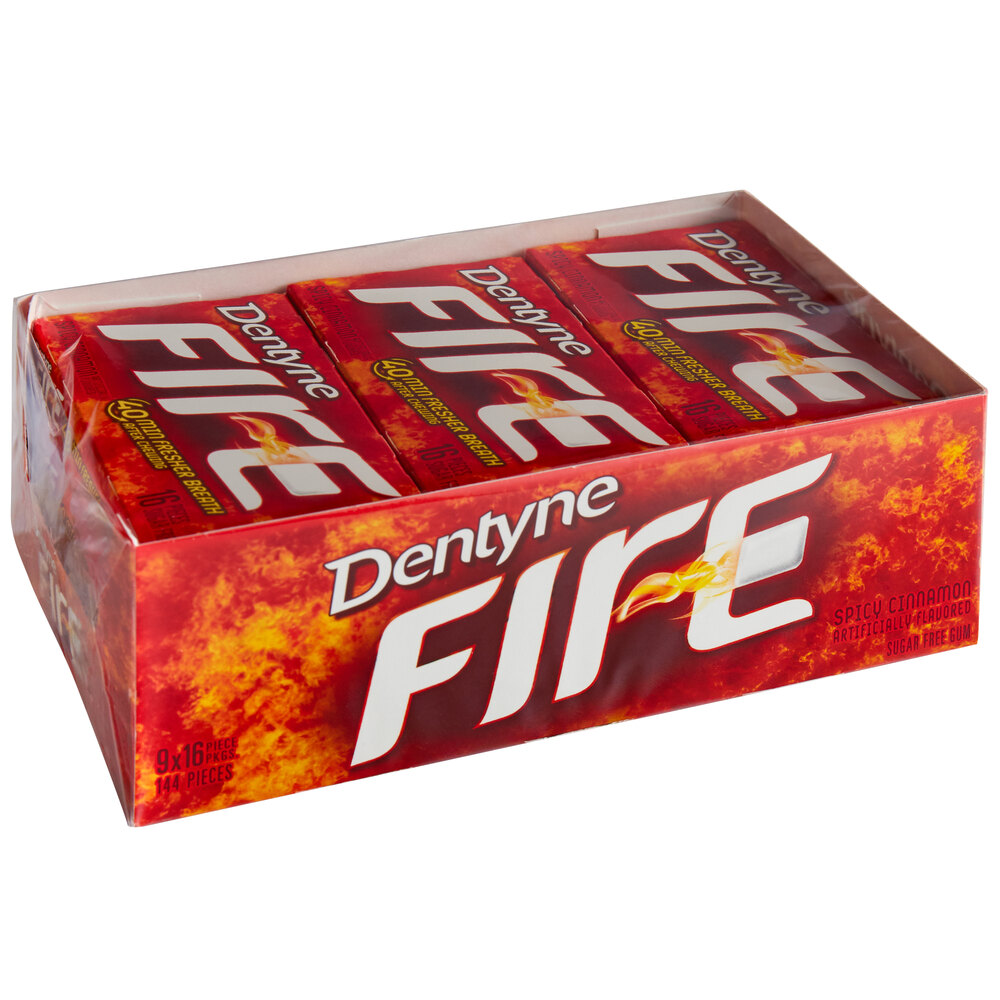 Dentyne Fire Spicy Cinnamon SugarFree Gum 16Piece Pack 162/Case