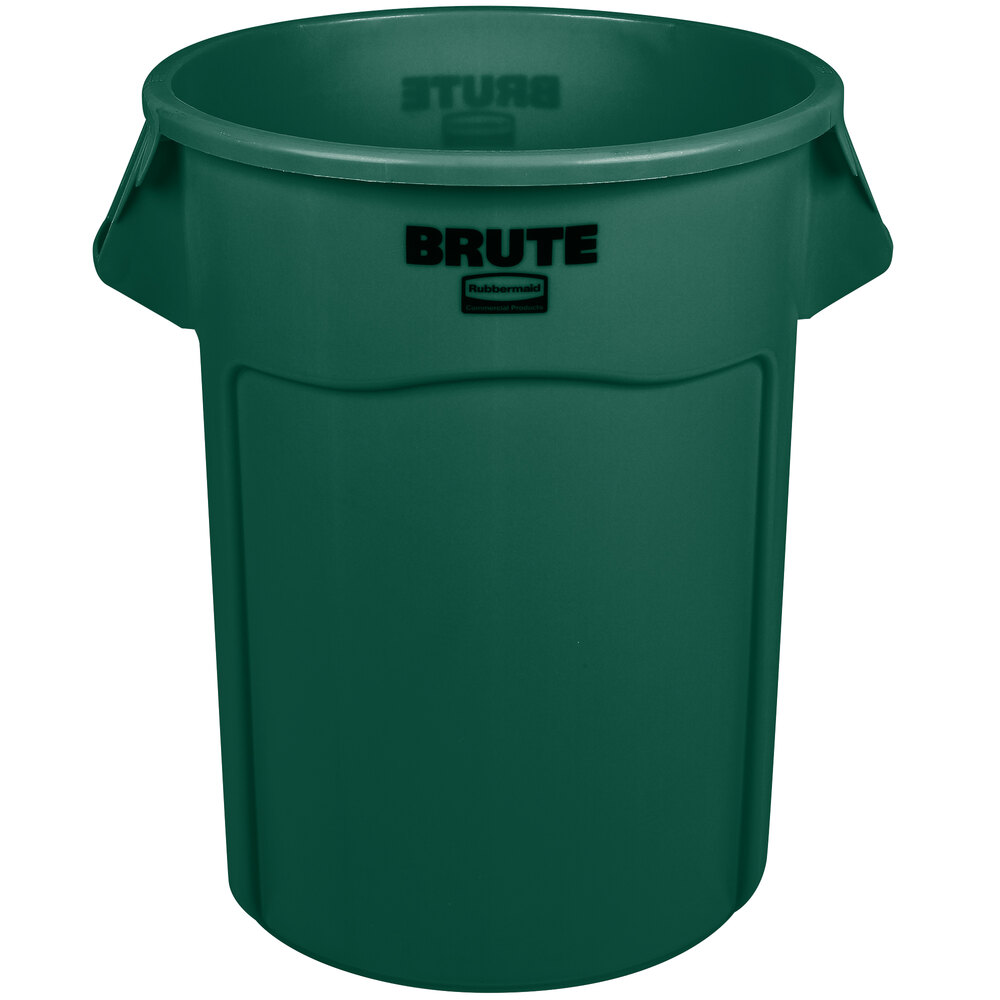 Rubbermaid® FG265500DGRN BRUTE Green 55 Gallon Round Trash Can