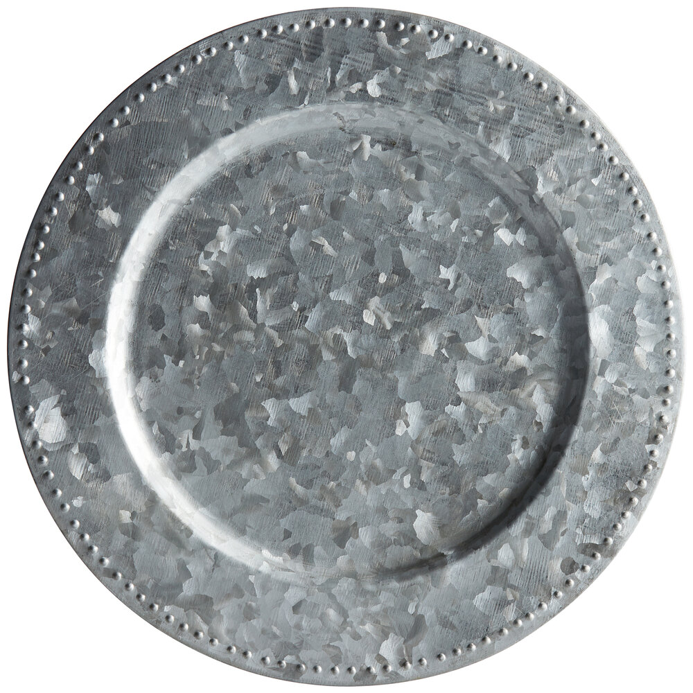 The Jay Companies 18102254 14" Round Galvanized Steel Charger Plate