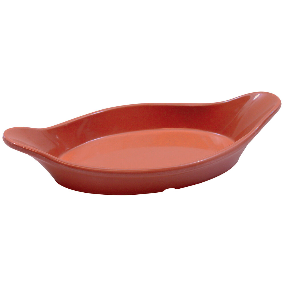 Tablecraft AGV12TC Valencia 12 oz. Terra Cotta Color Oval Resin Au