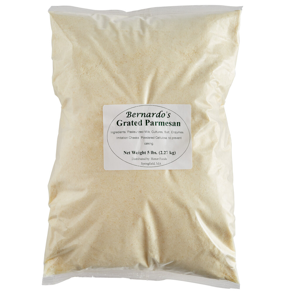 Tipico Cheese Products Bernardo 5 lb. Imported Grated Parmesan Cheese 4/Case