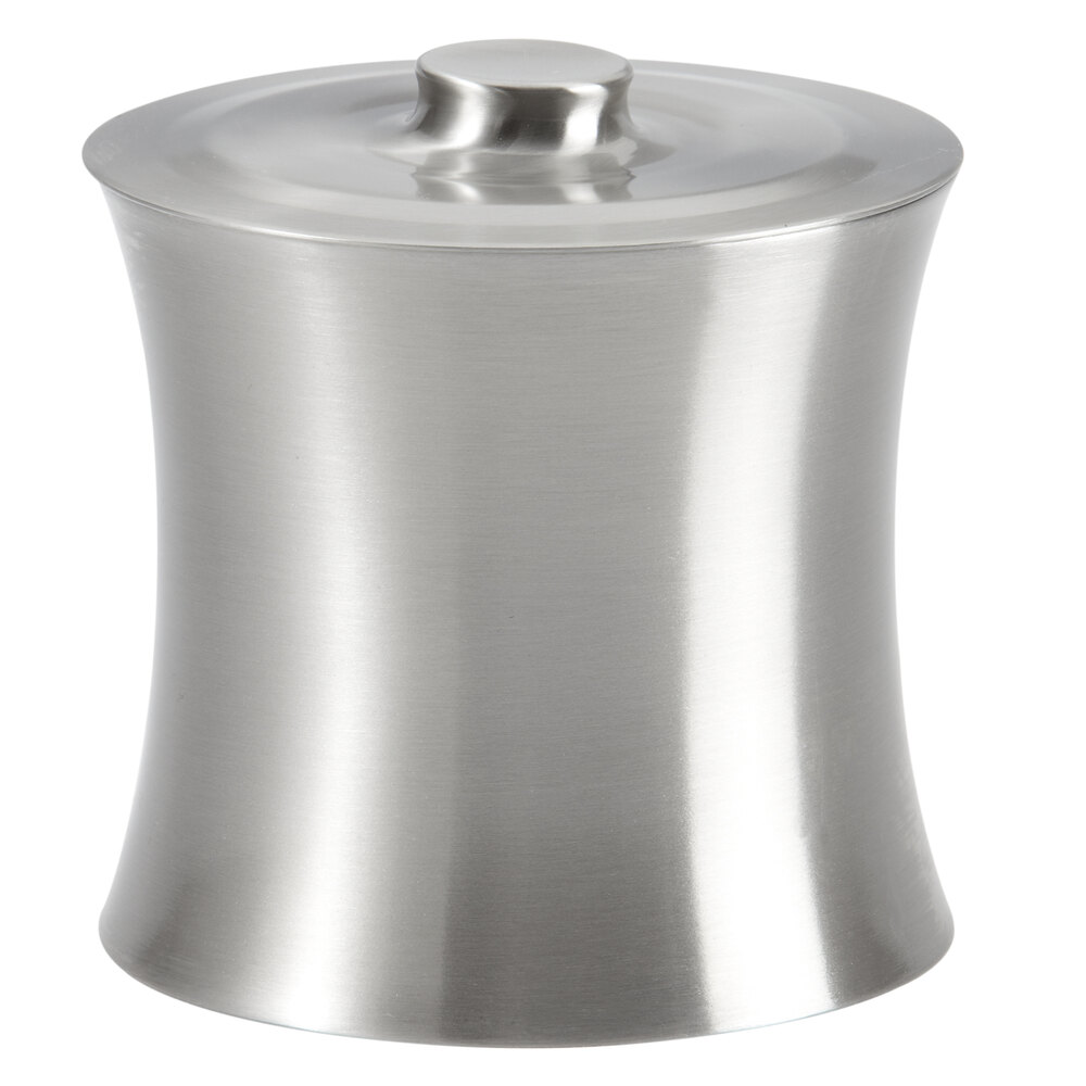 Premier Collection Brushed Stainless Steel Cotton Storage Container with Lid
