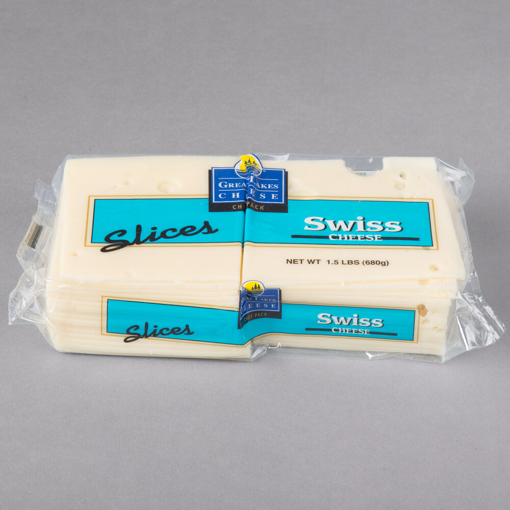 Great Lakes Cheese 1.5 lb. Swiss Cheese Slices 6/Case