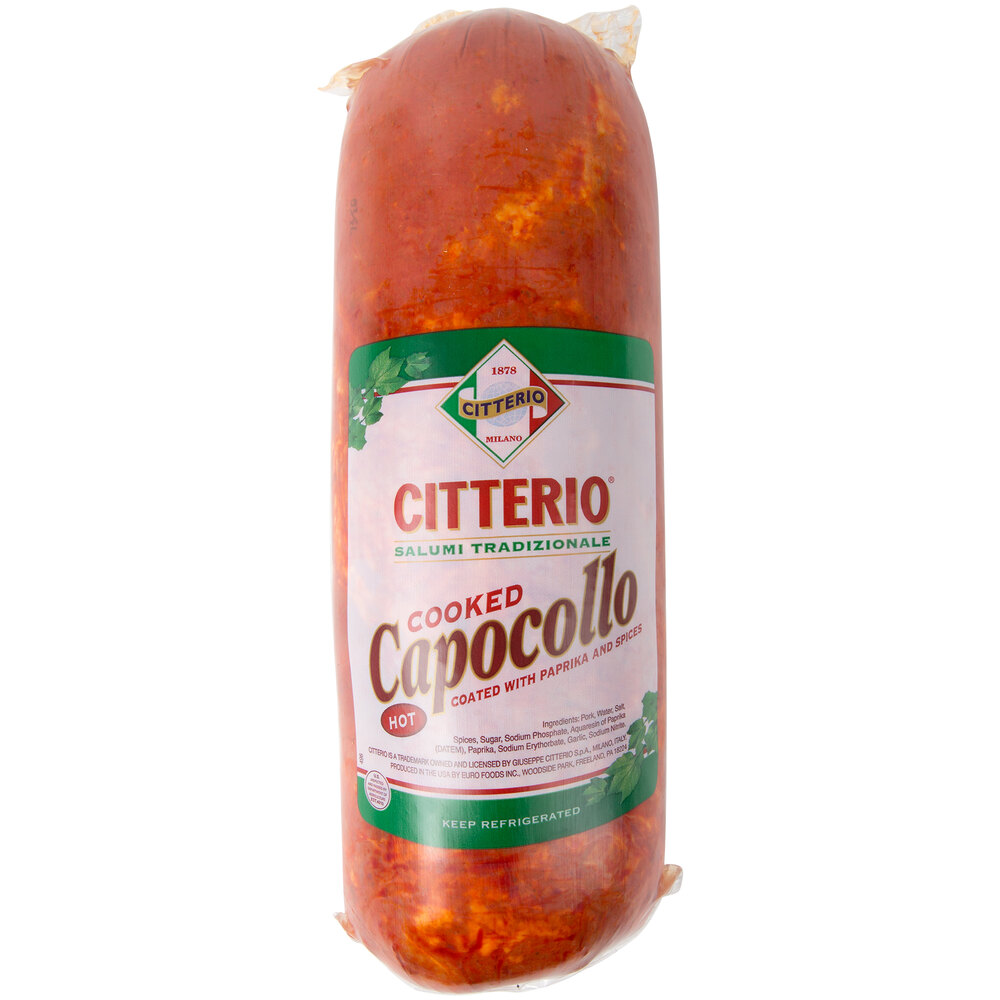 Citterio Cooked Hot Capocollo 5.5 lb. Stick 2/Case
