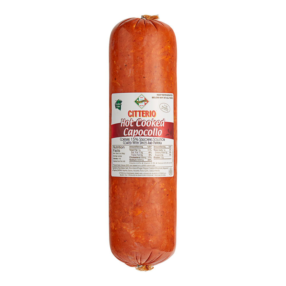 Citterio Cooked Hot Capocollo 5.5 lb. Stick 2/Case