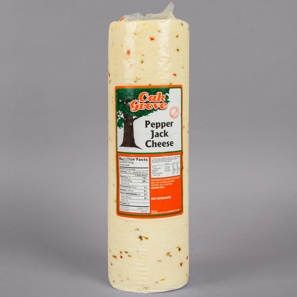 Pepper Jack Cheese 6 lb. Solid Block 4/Case