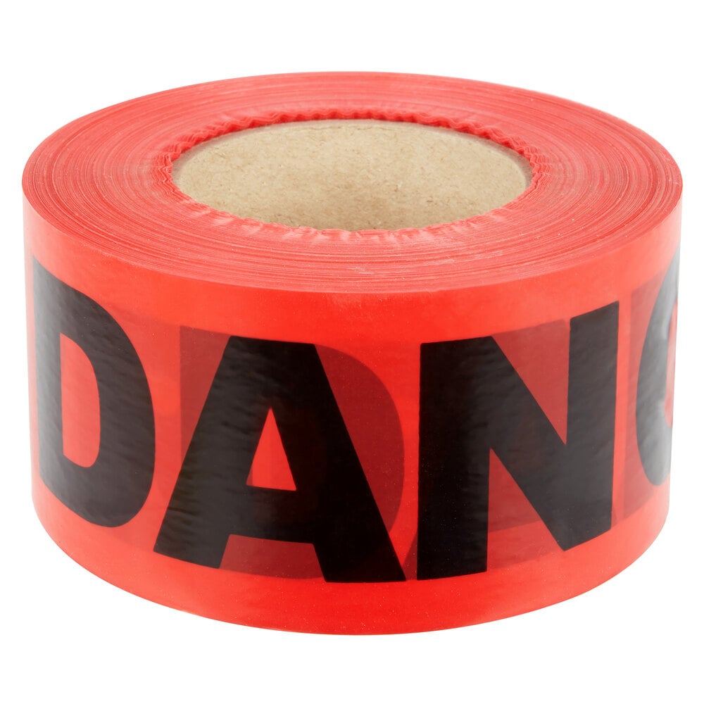 Cordova Red DANGER Tape 3" x 1000 ft.