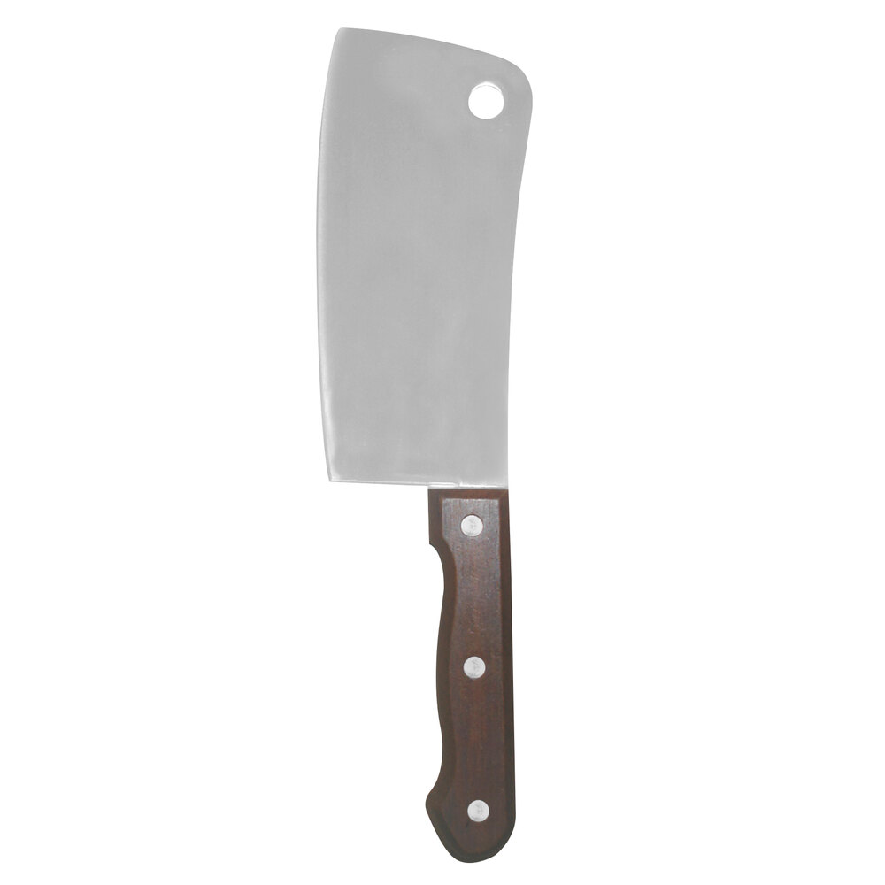 Thunder Group 6" Stainless Steel Asian Cleaver with Riveted Wood Handle