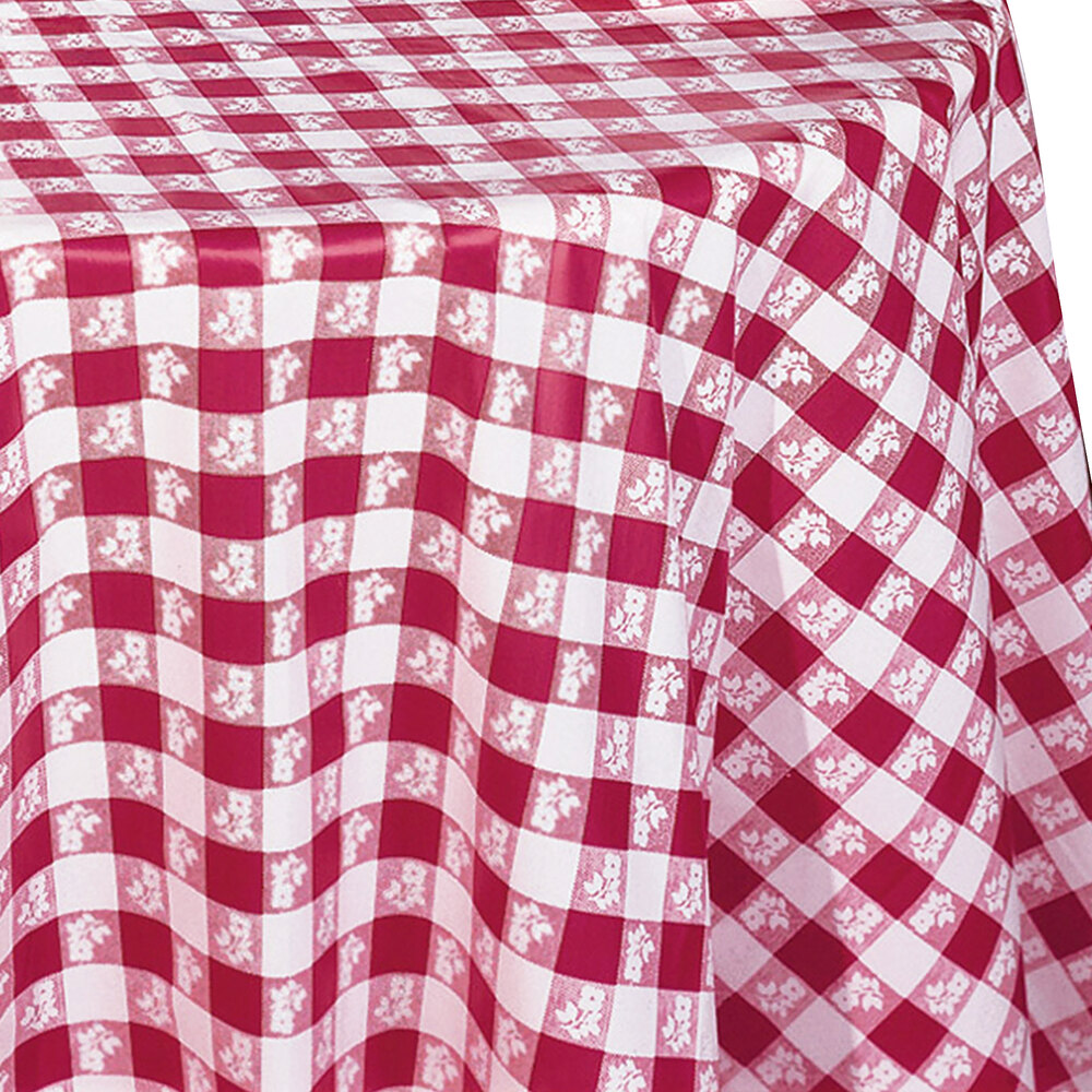 84" Round Plastic Tablecloths Tablecovers Disposable Gingham FREE SHIPPING 