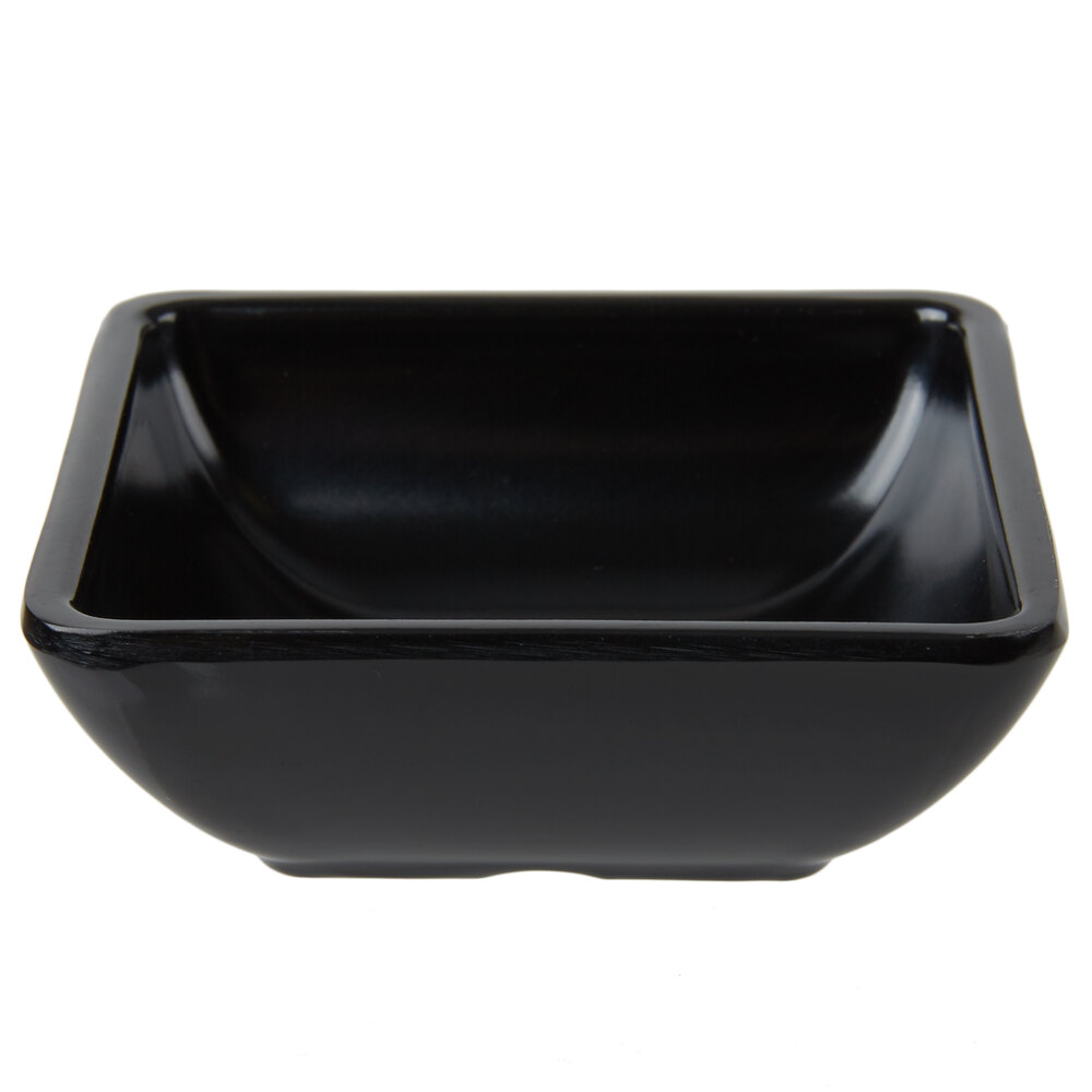 Carlisle 086003 2 oz. Black Square Melamine Ramekin 48/Case