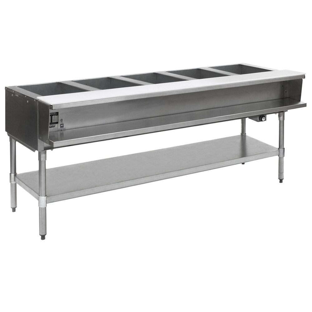 Steam Table Base Eagle Group WT5-240 Five Pan Sealed Well Electric Water Bath Steam ...