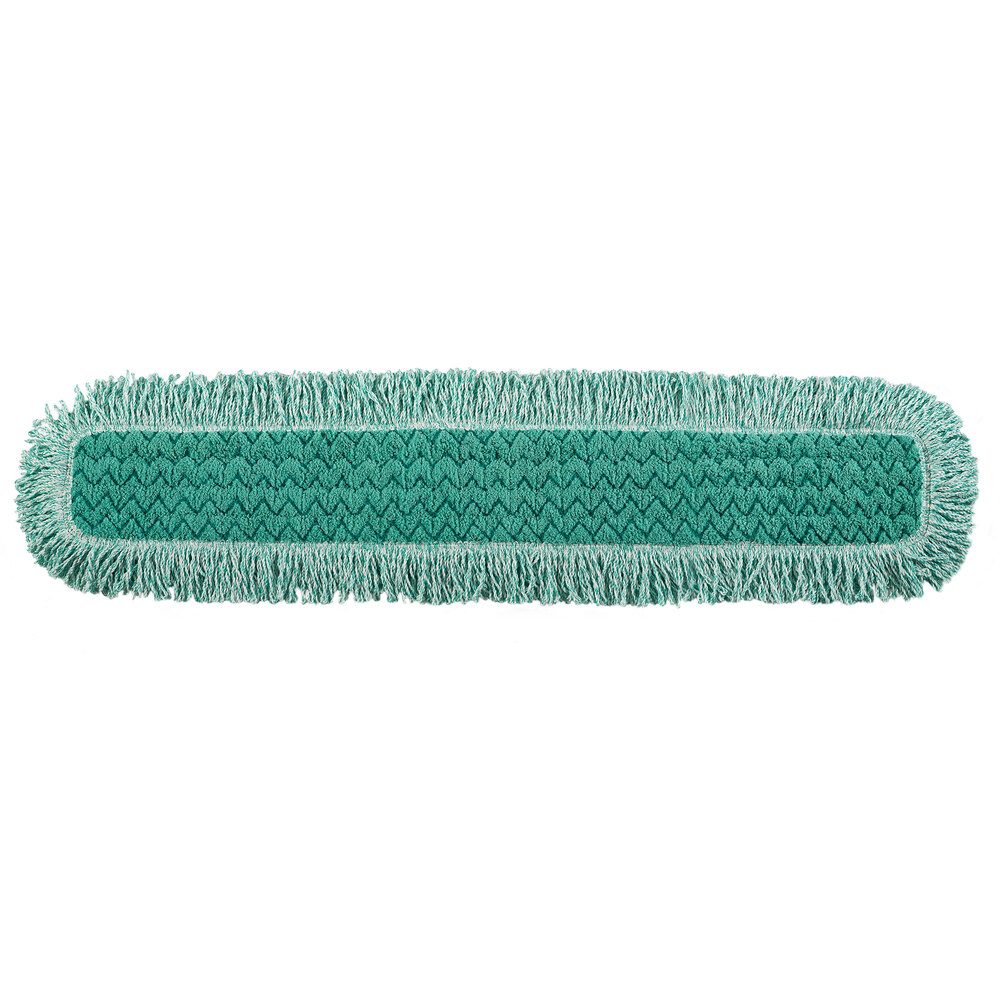Rubbermaid FGQ43800GR00 HYGEN 36" Green Microfiber Fringed Dust Mop Pad