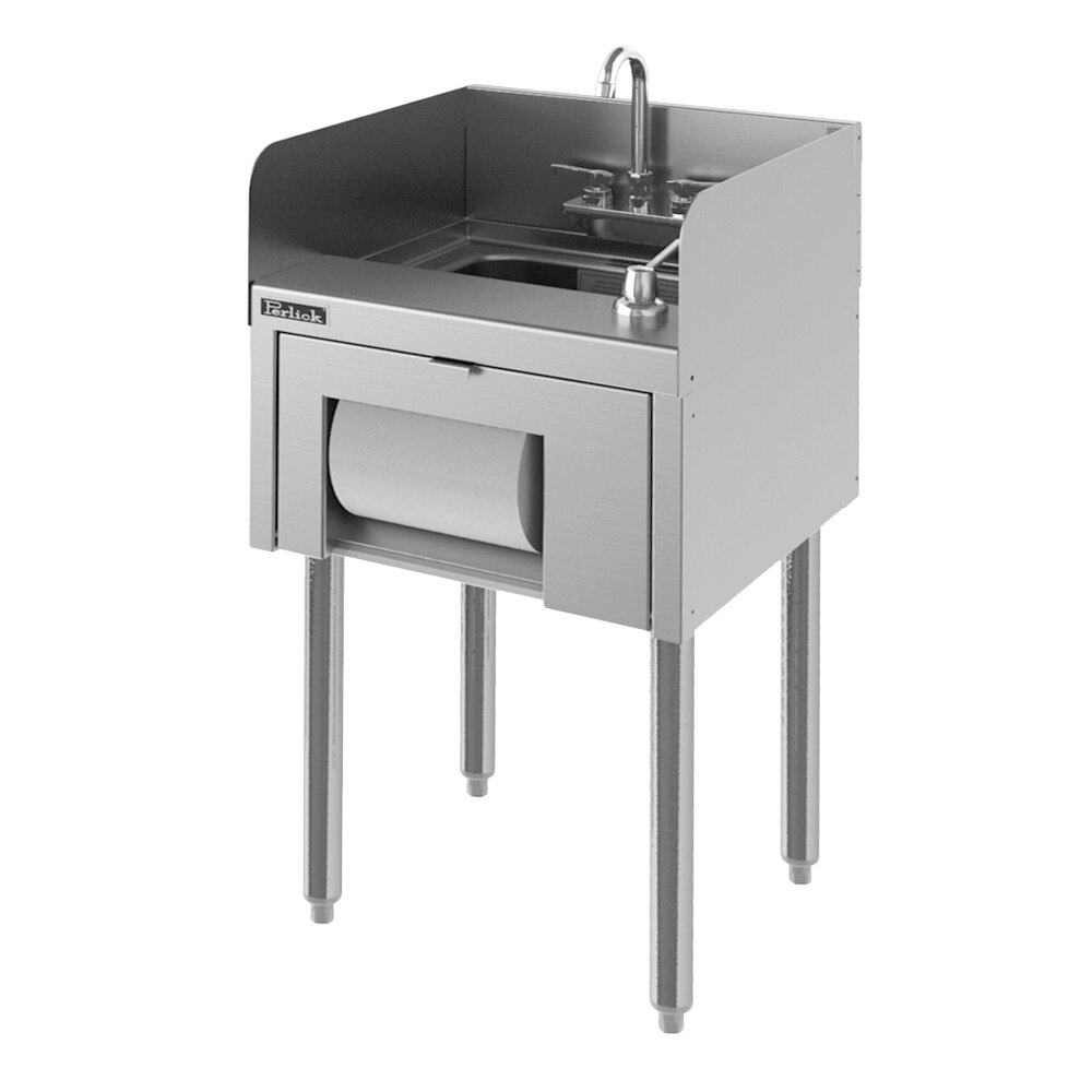 Perlick TS18HST 18" Stainless Steel Underbar Hand Sink with Soap & 8