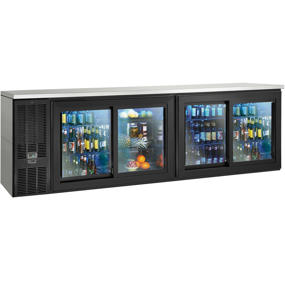 Perlick SDBS108 108" Black Sliding Door Back Bar Refrigerator