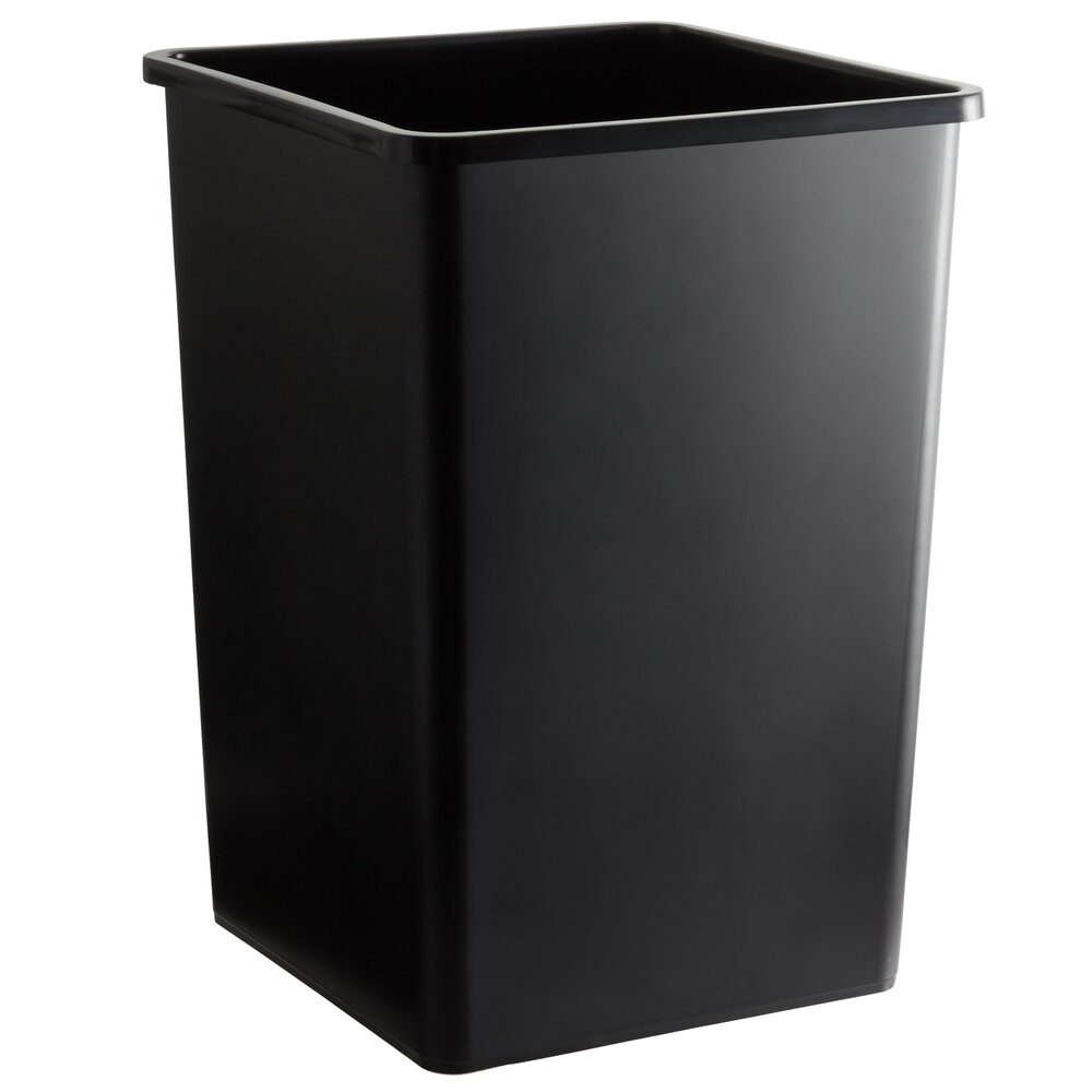 35 Gallon Black Trash Can 19 1/2" Square staurantStore