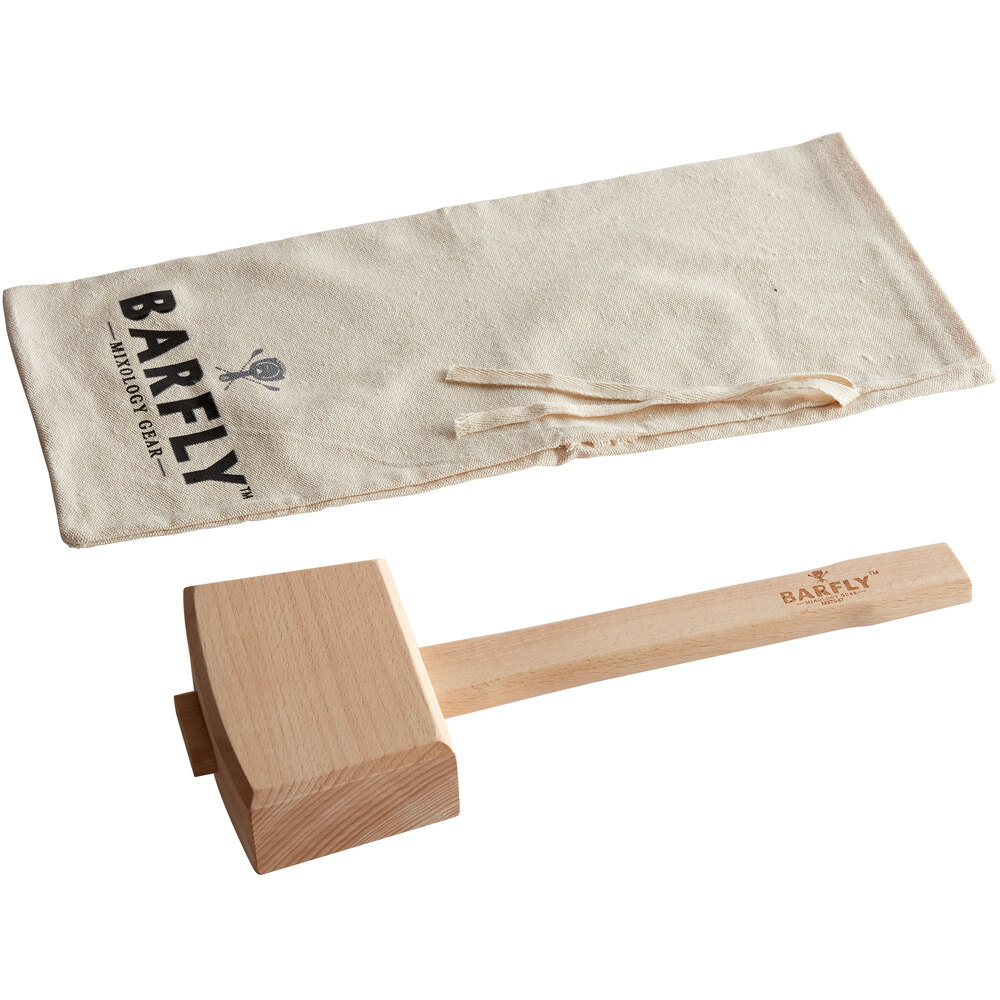 Wood Hammer and Canvas Bag for Crushed Ice glacio Ice Mallet and Lewis Bag 