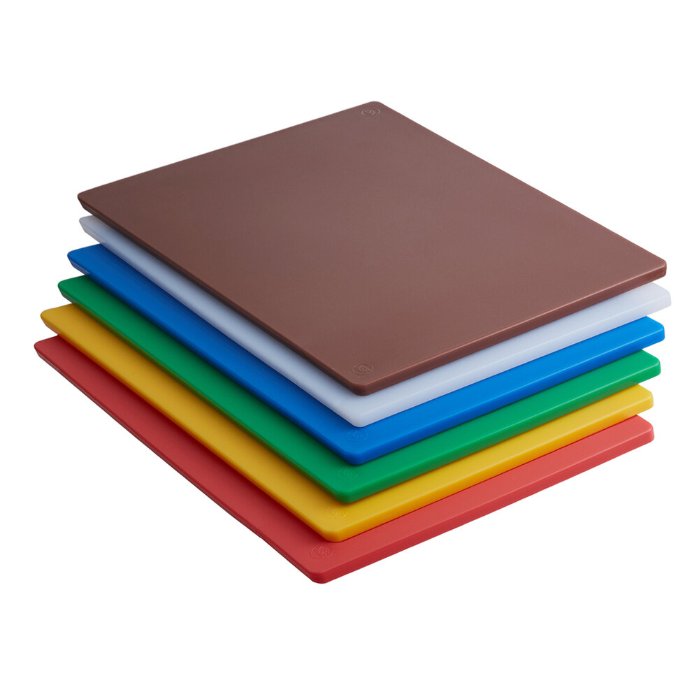 Tablecraft FCB1824A 24 x 18 Assorted Color Flexible Cutting Board - 6/Set