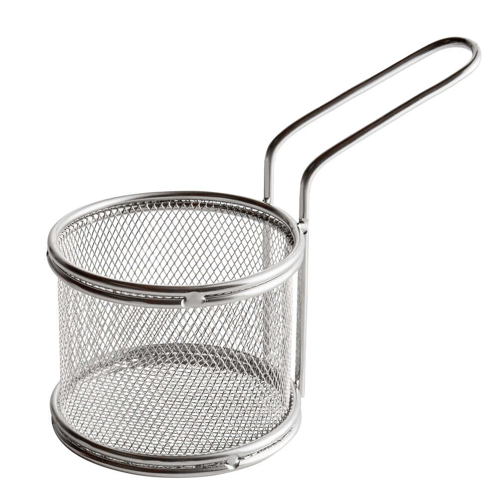 Choice 3" Stainless Steel Round Mini Fry Basket