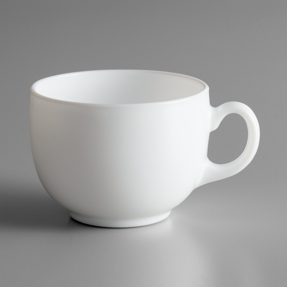 Arcoroc N9349 Evolutions 7.25 oz. White Round Opal Glass Handled Cup by