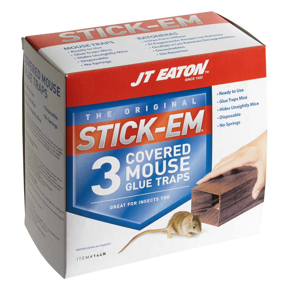 JT Eaton 144N Stick-Em Covered Mouse Glue Trap