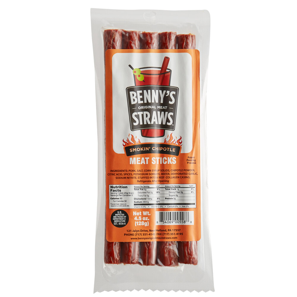Benny's Smokin' Chipotle Meat Straws 5 Pack staurantStore
