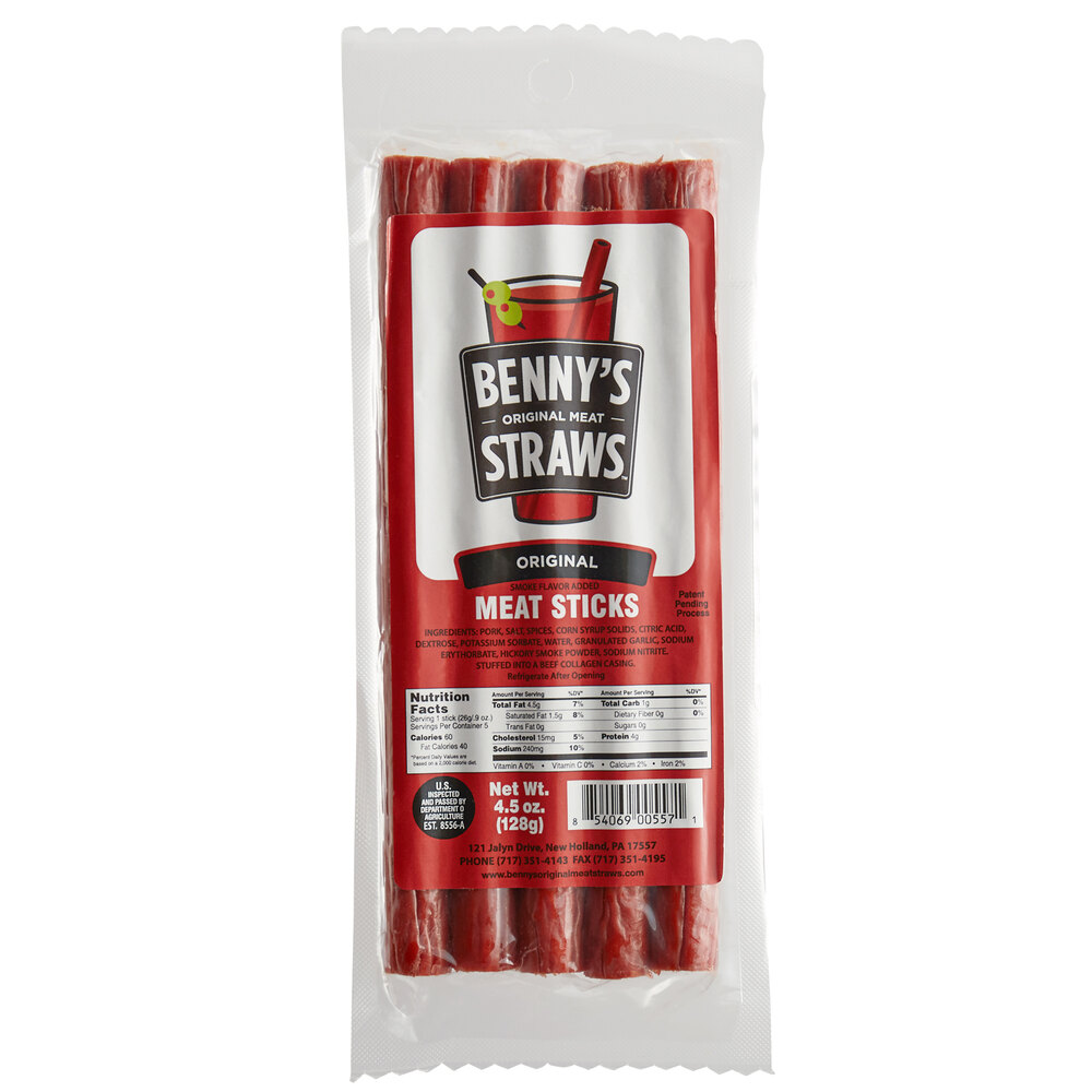 Benny's Meat Straws 5 Pack Bloody Mary Meat Straws at staurantStore