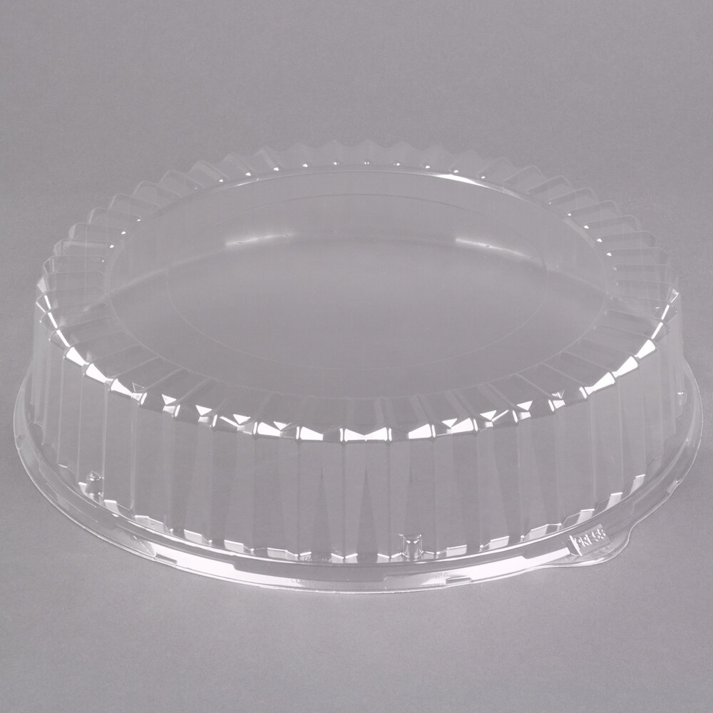 Solut 5016 18" Clear Round High Dome Catering / Deli Tray Lid 25/Case