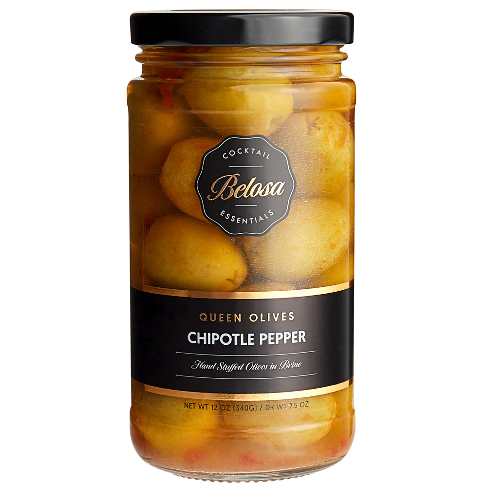 Belosa Chipotle Pepper Stuffed Queen Olives 12 oz. (7.5 oz. Dr. Wt.)