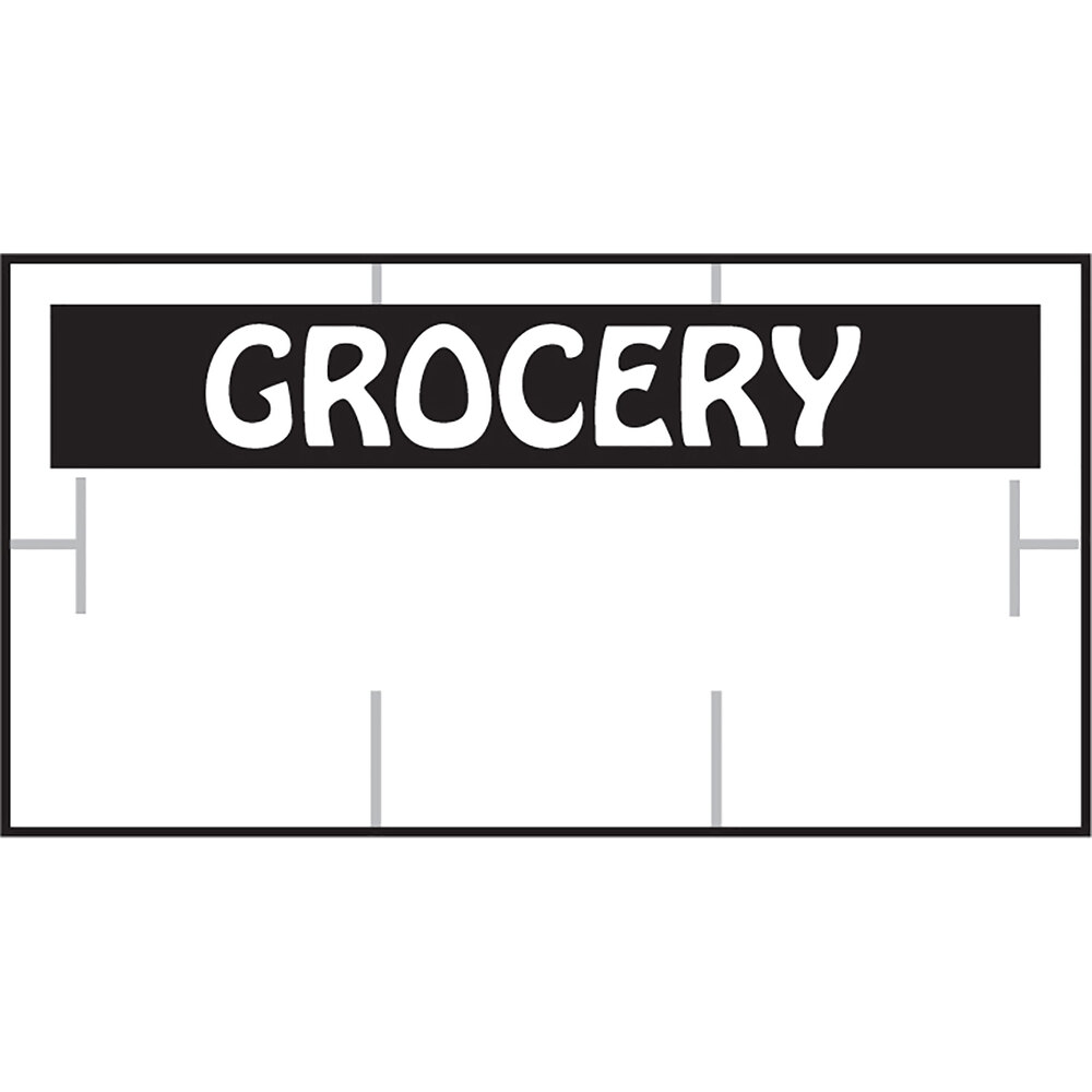 Garvey 191085100 1910 Series 3/4" x 3/8" White / Black "GROCERY" 1065