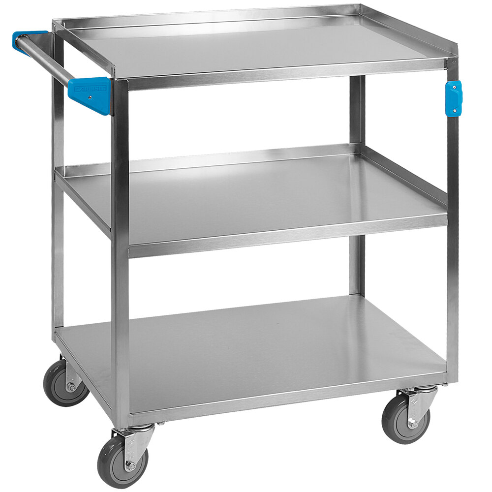 Carlisle UC3031827 3 Shelf Stainless Steel Utility Cart 27" x 18" x