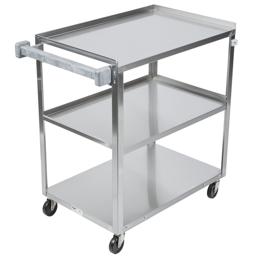 Vollrath 97121 Stainless Steel 3 Shelf Utility Cart 30 1/2" x 18 1/2