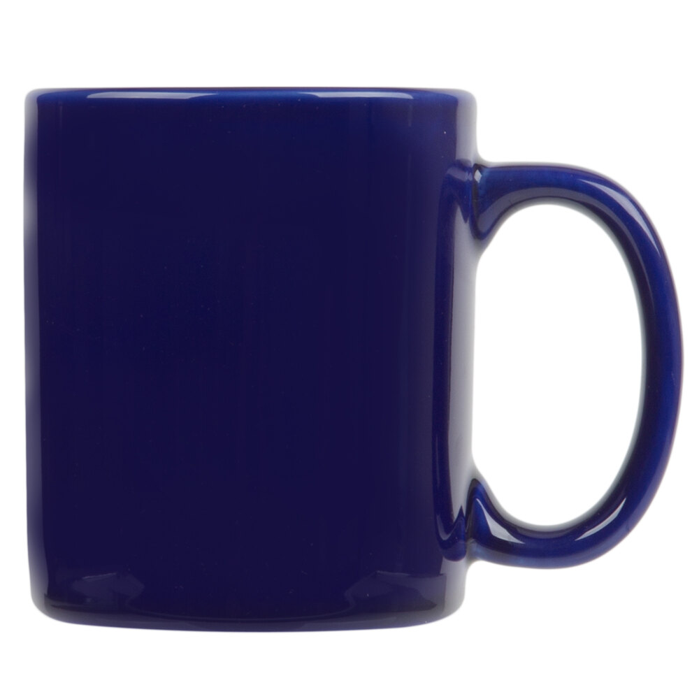 Tuxton BCM-1202 Cobalt 12 oz. China C-Handle Mug - 6/Pack