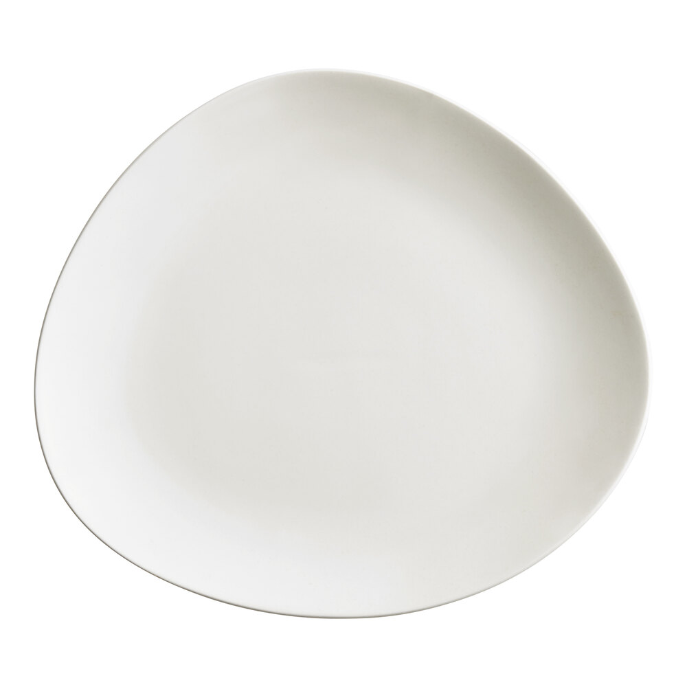 Acopa Nova 10 1/4 Cream White Organic Coupe Stoneware Plate - 12/Case