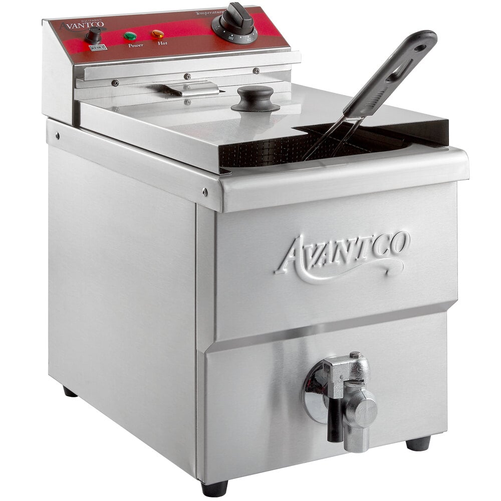 Avantco 10 lb 120V Electric Restaurant Compact Countertop Commercial Deep Fryer 