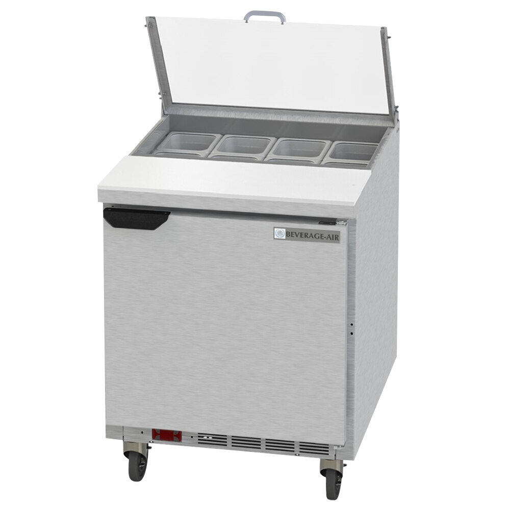 BeverageAir SPED27HCCL Elite Series 27" 2 Drawer Refrigerated Sandwich Prep Table with Clear Lid
