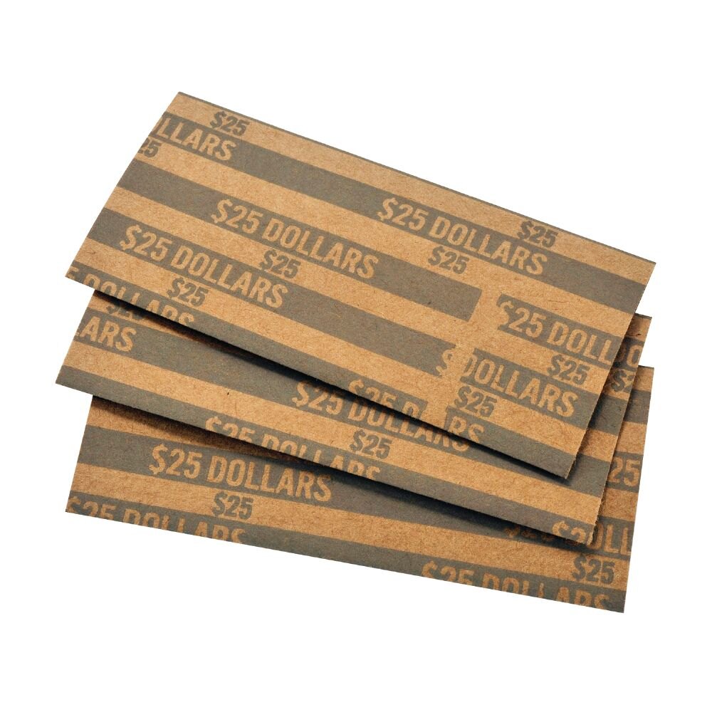 MMF Industries 216020001 Gray PopOpen Flat Paper Coin Wrapper 25