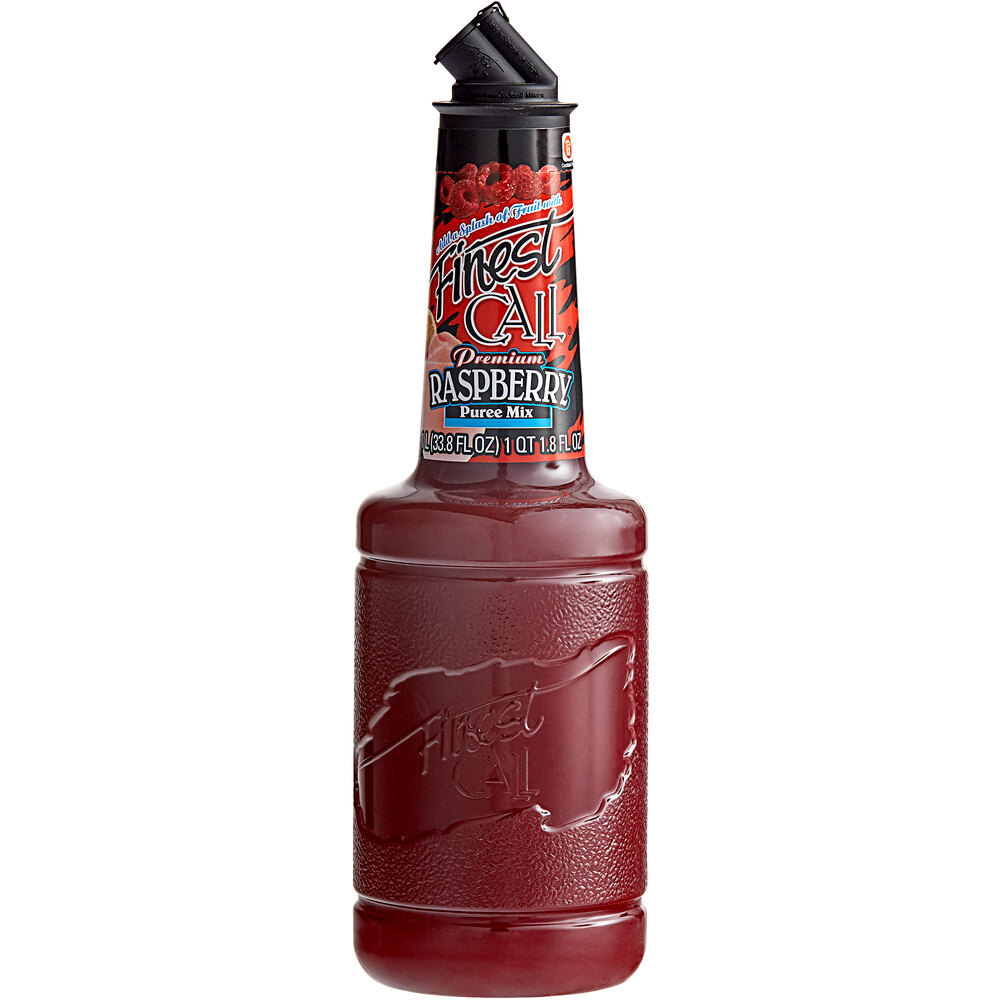 Finest Call 1 Liter Premium Raspberry Puree Mix