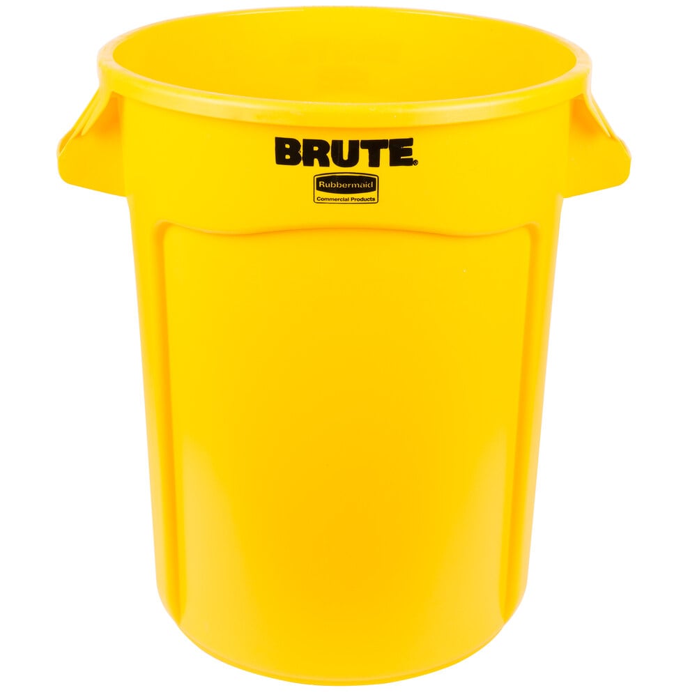 RCP2632YEL Rubbermaid Brute 32 Gallon Round Vented Trash Can Yellow 