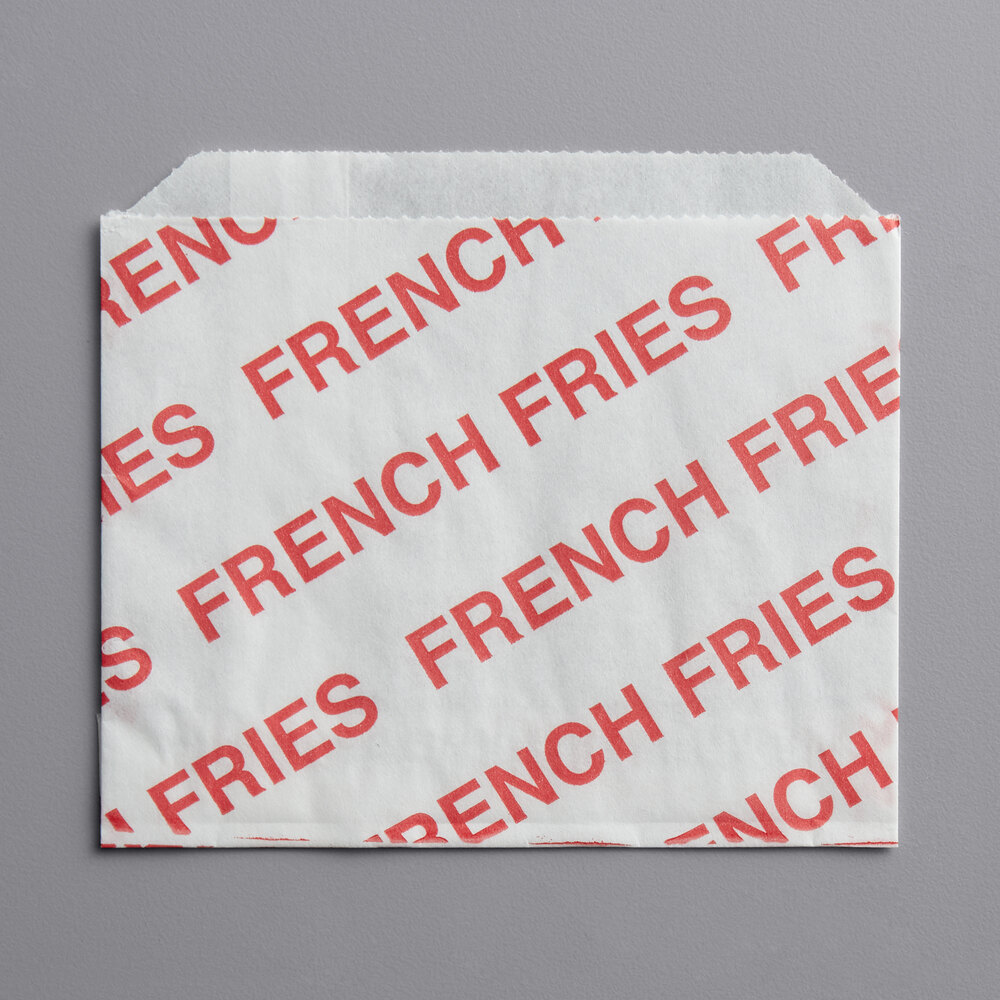 Carnival King 3 1/2 inch x 4 1/2 inch Small Printed French Fry Bag - 500/Pack