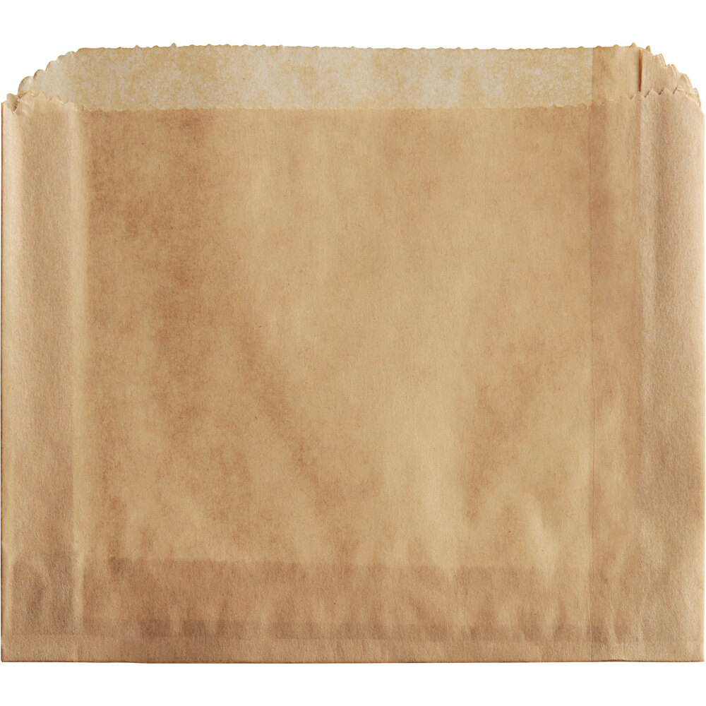Carnival King 5 inch x 1 inch x 4 inch Large Kraft French Fry Bag - 500/Pack