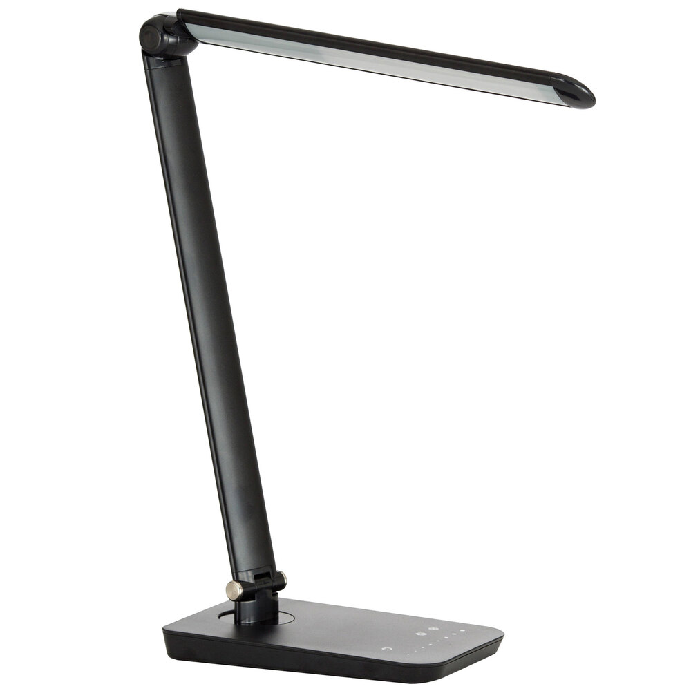 Safco 1001BL Vamp 16 3/4" Black LED Desk Lamp with MultiPivot