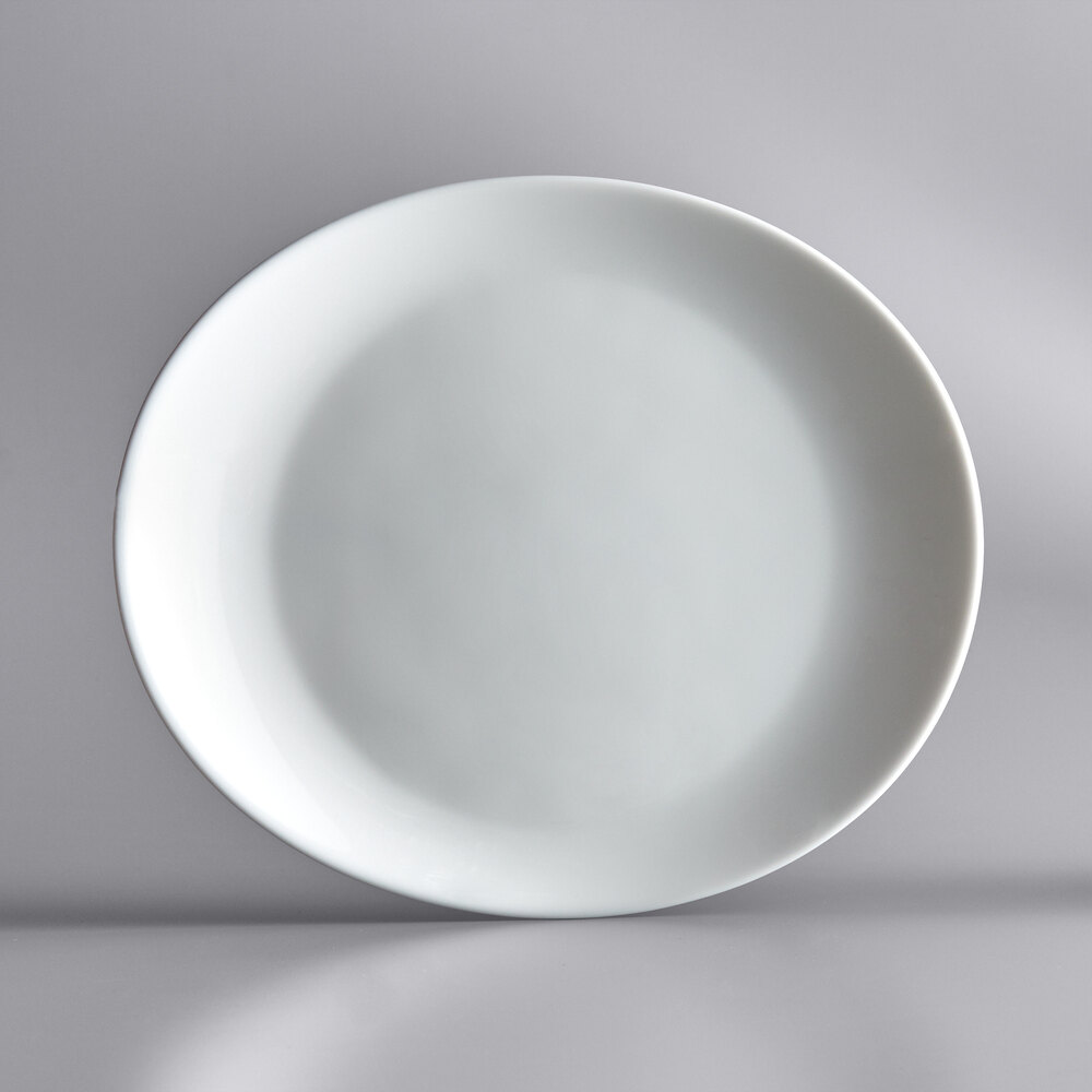 Arcoroc N9407 Evolutions 11 3/4" x 10" White Oval Opal Glass Plate by